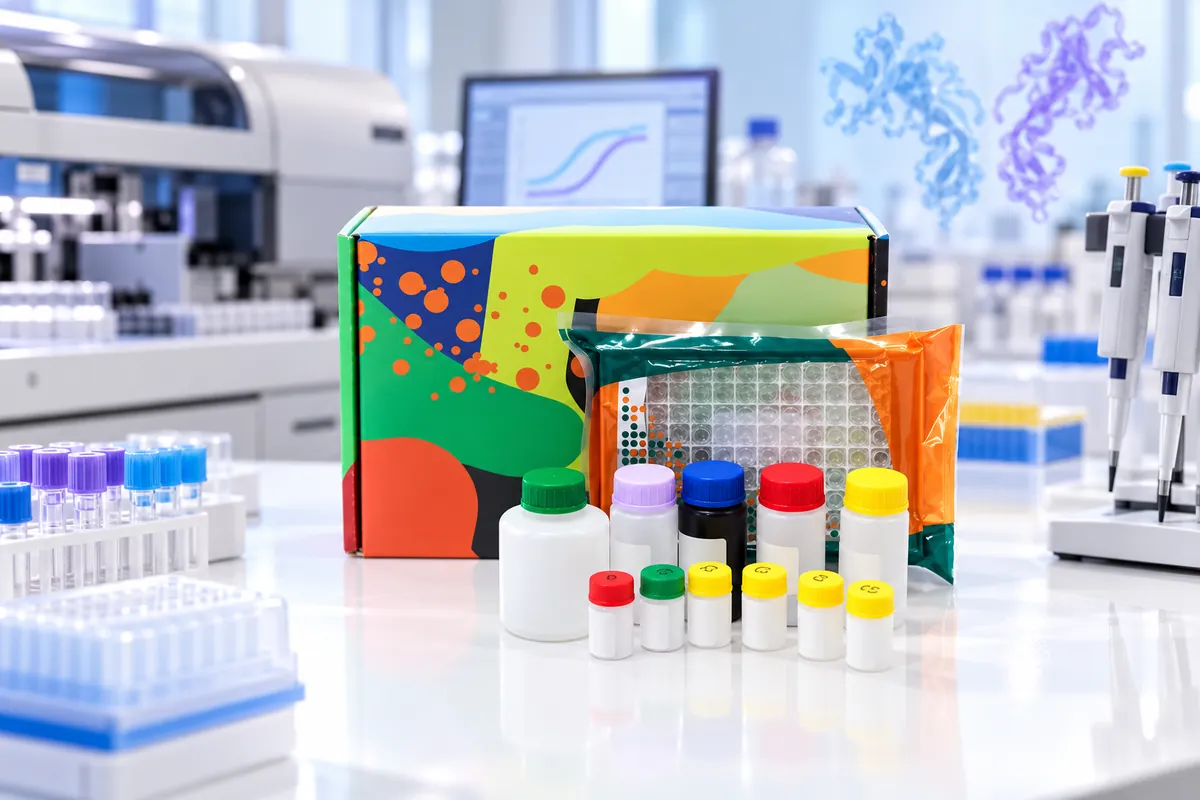 Kit ELISA per catene leggere libere Kappa e Lambda con micropiastra e reagenti in laboratorio